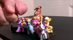 character:applejack character:fluttershy character:pinkie_pie character:rainbow_dash character:rarity character:twilight_sparkle creator:larry_99_99 cum cum_on_toy male masturbation no_audio penis toy:blindbag video // 852x478 // 5.0MB