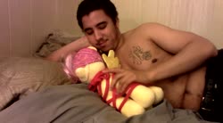 blindfold bondage character:fluttershy cum cum_eating cum_on_plushie grinding has_audio male masturbation penis quality:480p rope toy:build-a-bear toy:plushie video // 864x480 // 72.5MB