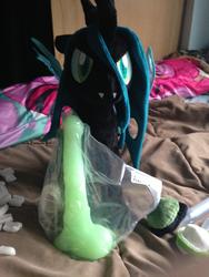 character:queen_chrysalis toy:bad_dragon toy:chance_the_stallion toy:dildo toy:plushie // 2448x3264 // 2.0MB