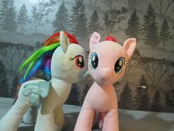 character:pinkie_pie character:rainbow_dash creator:ikananprincess cum cum_on_plushie toy:build-a-bear toy:plushie // 3648x2736 // 2.5MB