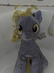 character:derpy_hooves creator:jamesw69 fetish:watersports pee pee_on_plushie toy:build-a-bear toy:plushie // 3024x4032 // 3.3MB