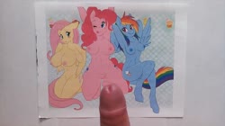 anthro character:fluttershy character:pinkie_pie character:rainbow_dash cum cum_on_paper cum_tribute has_audio male masturbation penis quality:720p video // 1280x720 // 19.1MB