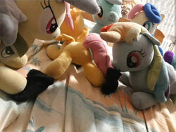 character:daring_do character:rainbow_dash character:scootaloo filly foalcon socks toy:plushie // 1440x1080 // 281.4KB