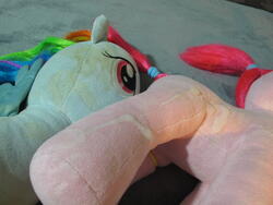 character:pinkie_pie character:rainbow_dash creator:ikananprincess cum cum_on_plushie toy:build-a-bear toy:plushie // 3648x2736 // 2.0MB