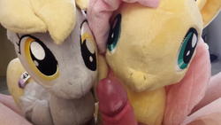 character:derpy_hooves character:fluttershy creator:sluttyshy male penis toy:plushie // 3264x1836 // 1.7MB