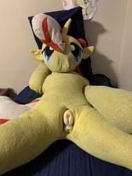 anthro artist:bigsexyplush character:sunset_shimmer creator:silvershim95 lifesized sph toy:cheval toy:custom_plush toy:fleshlight toy:plushie // 3024x4032 // 1.2MB