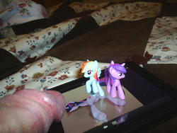 character:rainbow_dash character:twilight_sparkle cum cum_on_tablet cum_on_toy cum_tribute male penis tablet toy:blindbag // 1600x1200 // 151.9KB